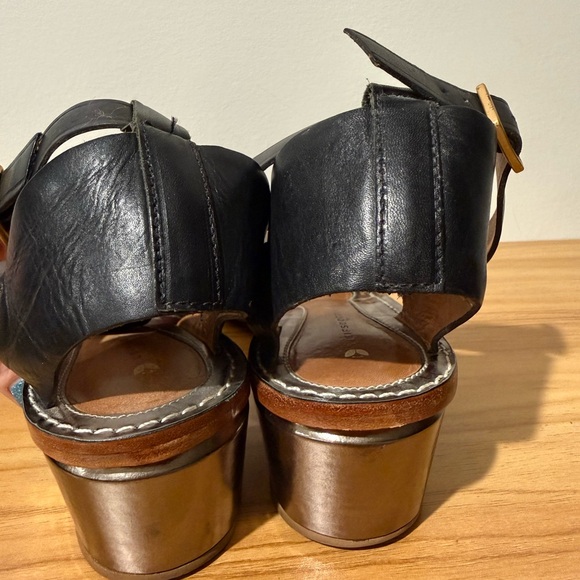 Anthropologie Leifsdottir Leather Block Heel Sandals – Women’s Size 40 - Picture 3 of 5